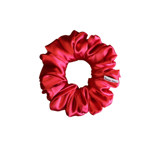 Red Charmeuse Mini Satin scrunchie Smunchies.com.au